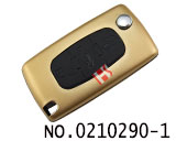 雪铁龙汽车3键遥控折叠匙铝合金壳（金色/0523/HU83）