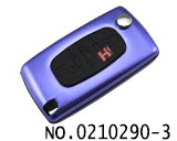 雪铁龙汽车3键遥控折叠匙铝合金壳（紫色/0523/HU83）