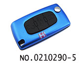 雪铁龙汽车3键遥控折叠匙铝合金壳（蓝色/0523/HU83）