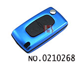 标致汽车2键遥控折叠匙铝合金壳（蓝色/0536/HU83）