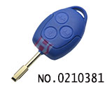 福特汽车三键直板遥控匙壳（蓝色无标）