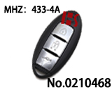 19款尼桑天籁汽车三键智能遥控匙（433频率4A芯片）