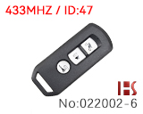 本田摩托车三键智能遥控匙433频率ID47芯片（K01-612)