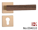 锌合金镶嵌胡桃木方座执手